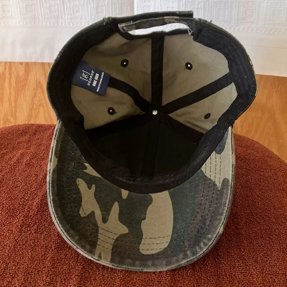 George Brand Green Camo Hat adjustable one size fits most- slightly curved brim